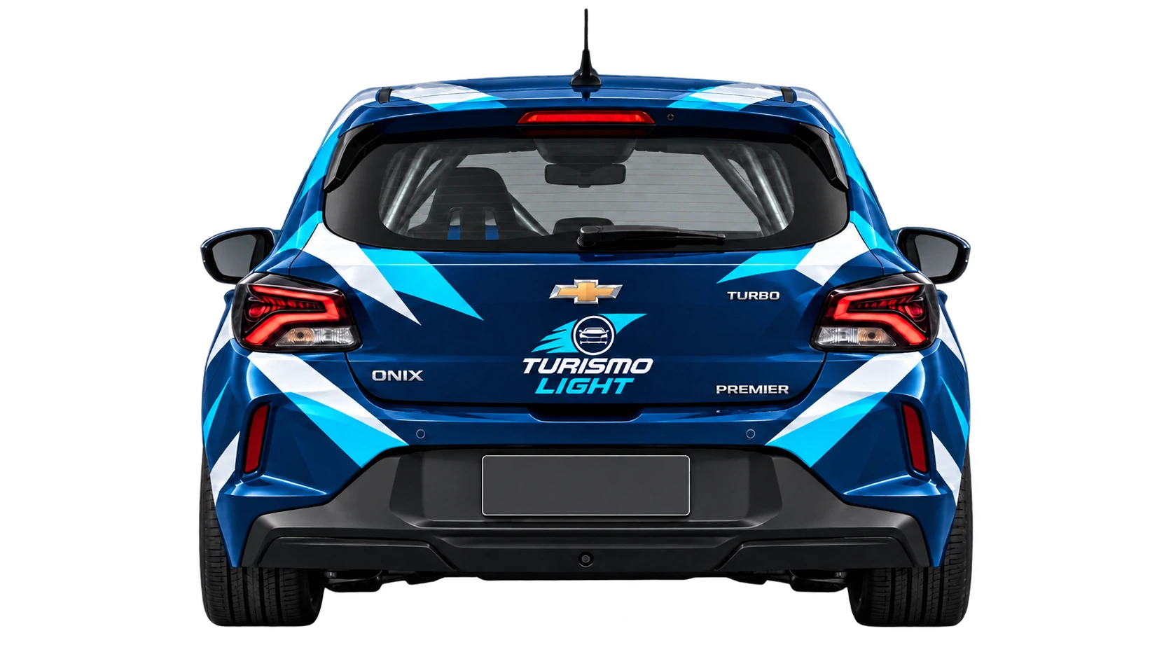 Onix Turismo Light com apenas o banco do motorista — vista traseira