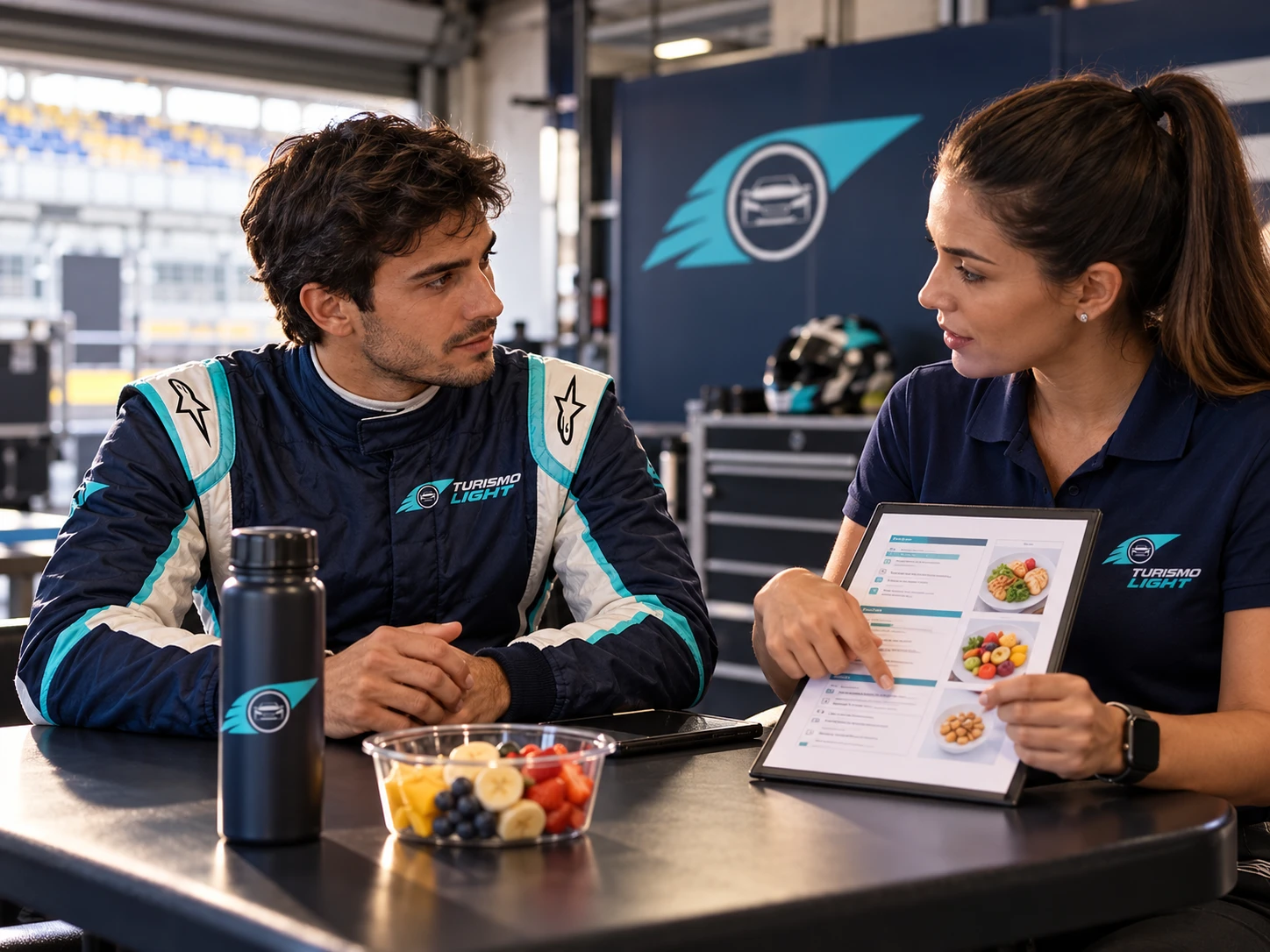 Orientação de nutrição e hidratação para o piloto